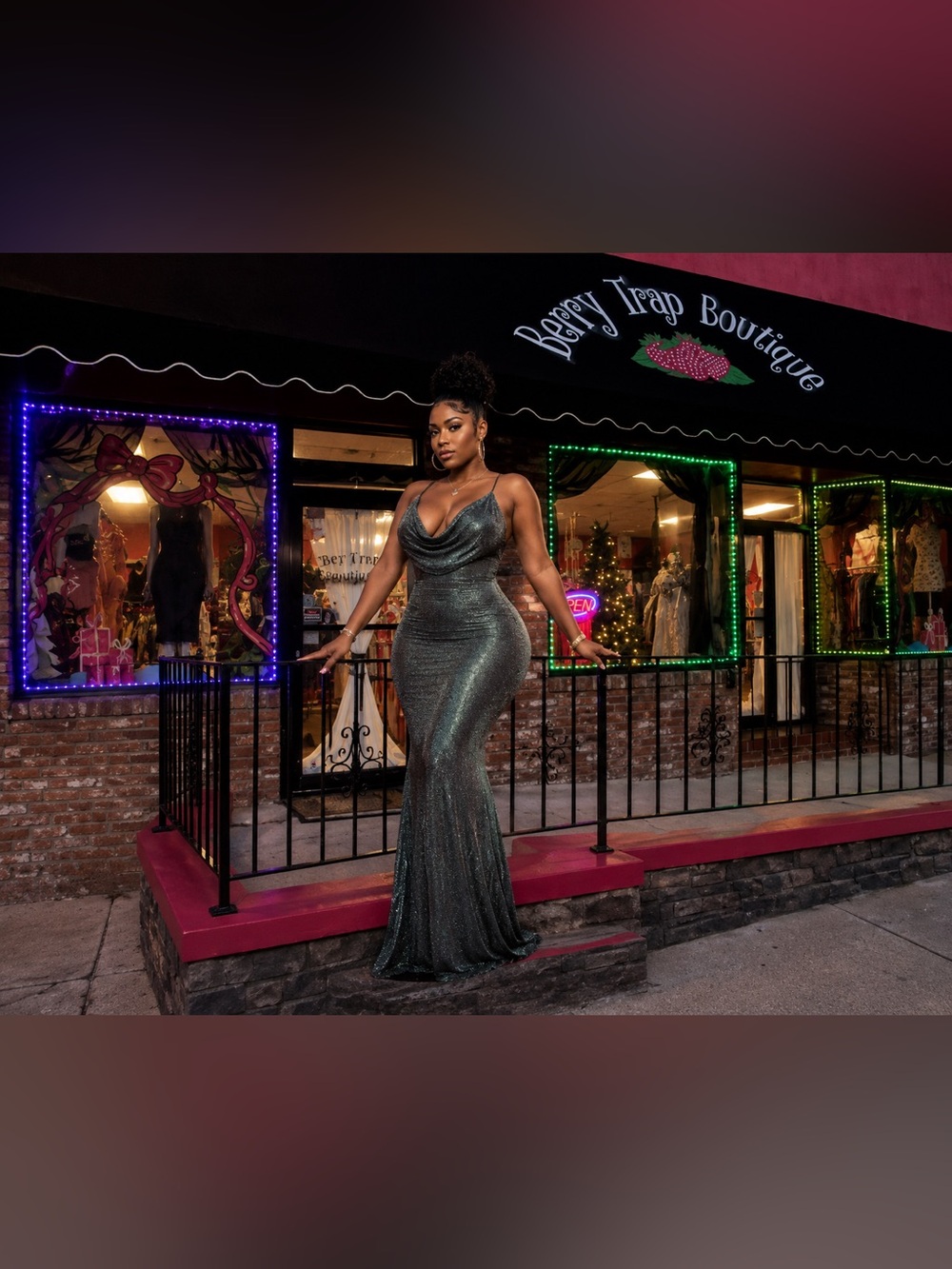Stunning Backless Metallic Dress